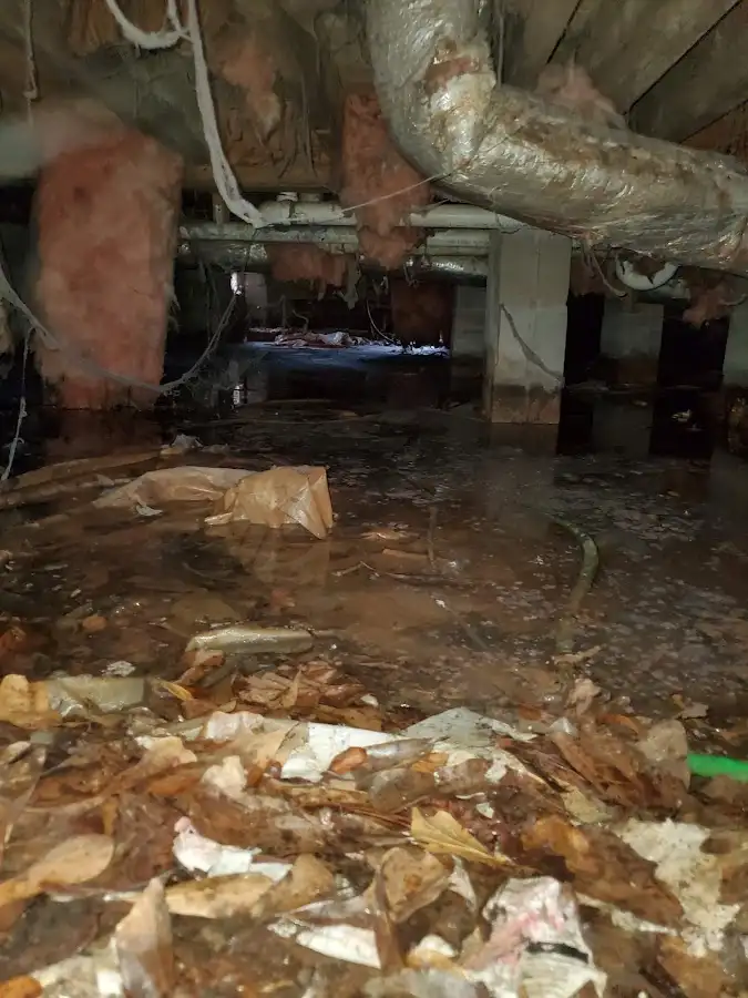 Crawl space flood assessment for Commercial Water Damage Restoration in Maryland City